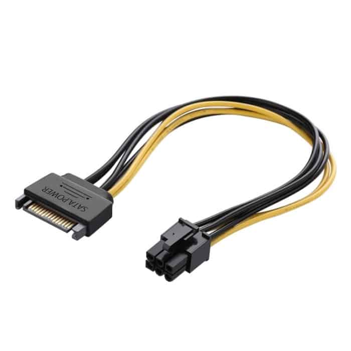 20 cm SATA 15 Pin bis 6 Pin PCI Express Grafikkarte Sata Stromkabel – Bild 2