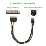 20 cm SATA 15 Pin bis 6 Pin PCI Express Grafikkarte Sata Stromkabel – Bild 4