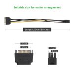 20 cm SATA 15 Pin bis 6 Pin PCI Express Grafikkarte Sata Stromkabel – Bild 6