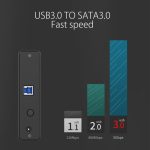 ORICO 7688U3 Vertikales externes Aluminium-Festplattengehäuse, Aufbewahrungskoffer, Festplatten-Dock für 3,5-Zoll-SATA-Festplatten – Bild 6