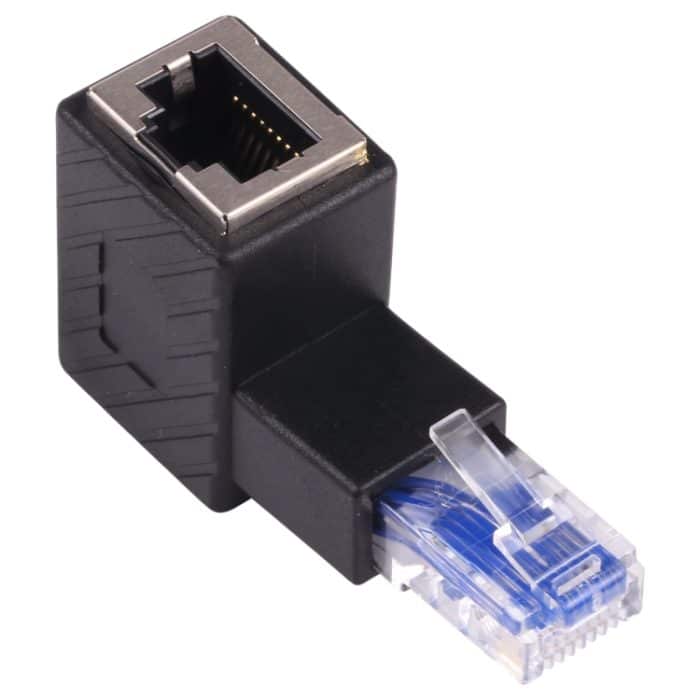 PC4808.jpg RJ45 männlich an weiblicher Konverter 90 Grad Erweiterungsadapter für CAT5 CAT6 CAT6 LAN Ethernet-Netzwerkkabel – Bild 1