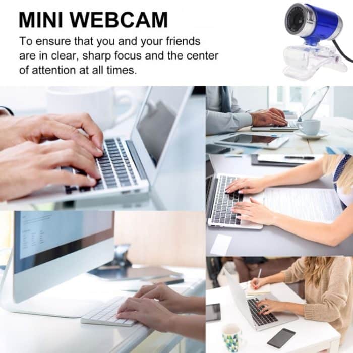 HXSJ A860 30fps 480P HD-Webcam für Desktop/Laptop, mit 10 m schallabsorbierendem Mikrofon, Länge: 1,4 m, A860 Black, A860 Grey, A860 Blue, A860 Red, A860 Red + Black – Bild 3