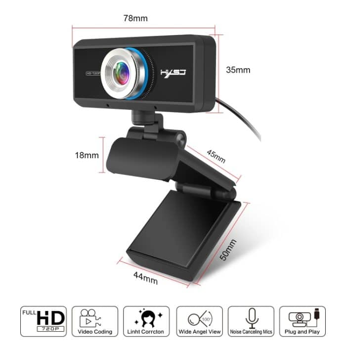 HXSJ S90 30fps 1 Megapixel 720P HD-Webcam für Desktop / Laptop / Android TV, mit 8 m schallabsorbierendem Mikrofon, Kabellänge: 1,5 m – Bild 3