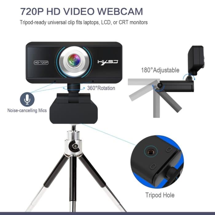 HXSJ S90 30fps 1 Megapixel 720P HD-Webcam für Desktop / Laptop / Android TV, mit 8 m schallabsorbierendem Mikrofon, Kabellänge: 1,5 m – Bild 6