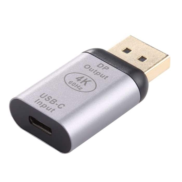 Typ-C/USB-C-Buchse auf Big-DP-Stecker, Adapter aus Aluminiumlegierung, Type-C Female to Big DP Male – Bild 2