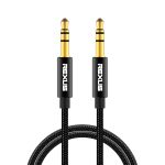 REXLIS 3629 3,5-mm-Auto-Stereo-Vergoldungsbuchse AUX-Audiokabel für 3,5-mm-AUX-Standard-Digitalgeräte, Länge: 1 m