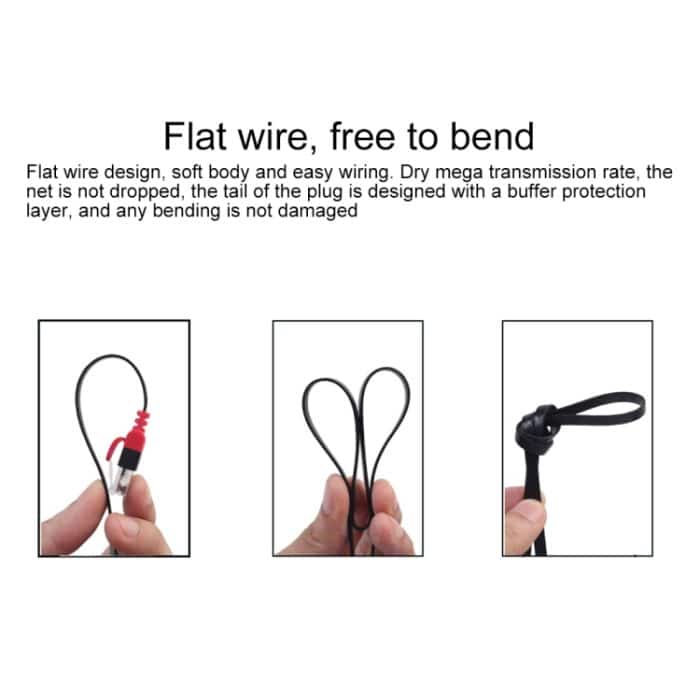 REXLIS CAT6-3 CAT6 Flat Ethernet Ungeschirmtes Gigabit RJ45-Netzwerk-LAN-Kabel, Länge: 0,5 m – Bild 6