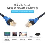 REXLIS CAT7-2 Vergoldetes CAT7 Flat Ethernet 10 Gigabit Zweifarbiges LAN-Kabel mit geflochtenem Netzwerk für Modemrouter LAN-Netzwerk mit geschirmten RJ45-Anschlüssen, Länge: 1 m – Bild 6