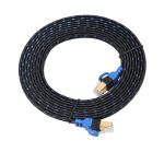 REXLIS CAT7-2 Vergoldetes CAT7 Flat Ethernet 10 Gigabit Zweifarbiges LAN-Kabel mit geflochtenem Netzwerk für Modemrouter LAN-Netzwerk mit abgeschirmten RJ45-Anschlüssen, Länge: 5 m – Bild 4