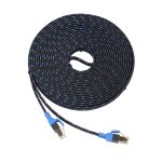 REXLIS CAT7-2 Vergoldetes CAT7 Flat Ethernet 10-Gigabit-Zweifarben-LAN-Kabel mit geflochtenem Netzwerk für Modemrouter LAN-Netzwerk mit geschirmten RJ45-Anschlüssen, Länge: 10 m – Bild 4