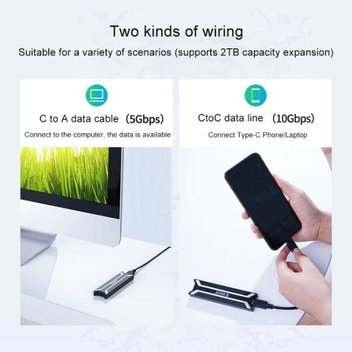 ORICO PBM2 NVMe M.2 SSD-Gehäuse Typ C USB 3.1-Gehäuse Festplattenbox (10 Gbit / s) – Bild 7