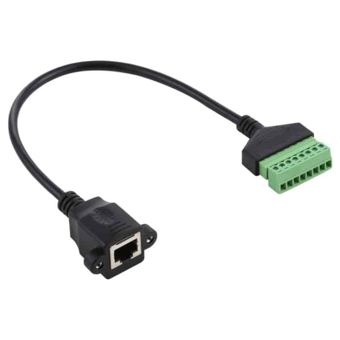 RJ45-Buchse an 8-polige steckbare Klemmen Lötfreier USB-Stecker Lötfreier Anschlussadapterkabel, Länge: 30 cm – Bild 2