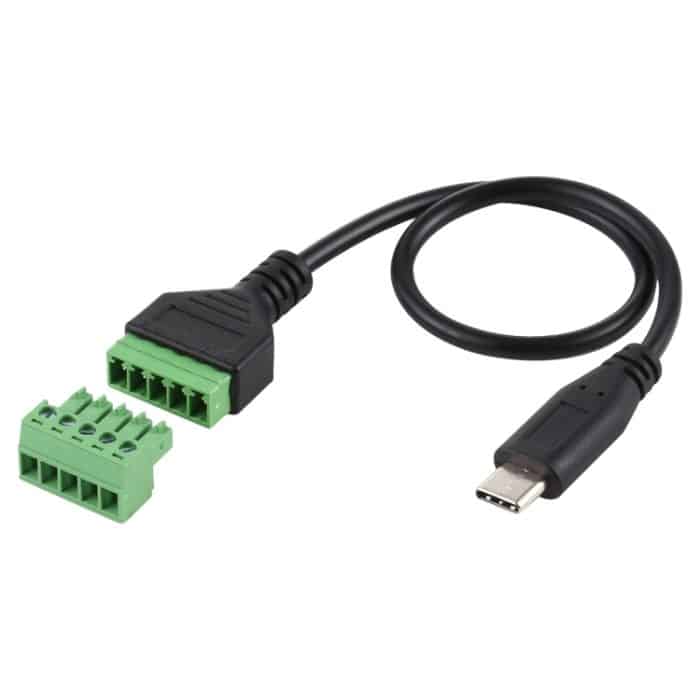 USB-C / Typ C-Stecker auf 5-polige steckbare Anschlüsse Lötfreier USB-Anschluss Lötfreier Anschlussadapterkabel, Länge: 30 cm – Bild 1