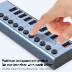 11 in 1 USB 3.0-Nabe-Splitter mit unabhängiger Switch & 12V 4A-Stromversorgung – Bild 3