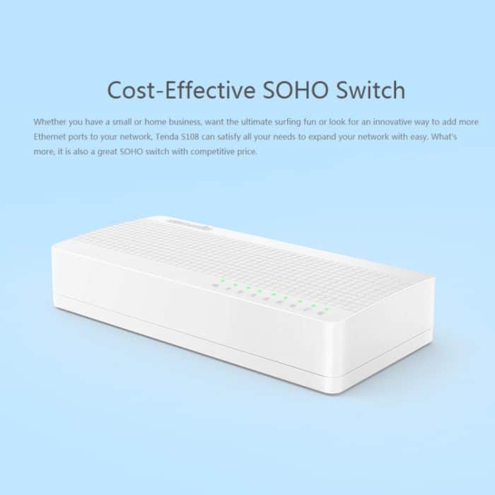 Tenda S108 8 Ports 10 / 100Mbps Fast-Ethernet-Netzwerk-Switch LAN HUB – Bild 4