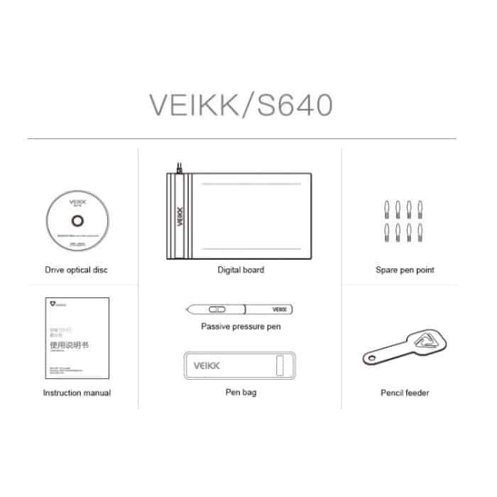 VEIKK S640 6x4 Zoll 5080 LPI Elektronisches Grafiktablett – Bild 11