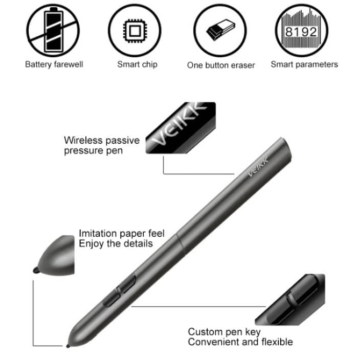 VEIKK S640 6x4 Zoll 5080 LPI Elektronisches Grafiktablett – Bild 9