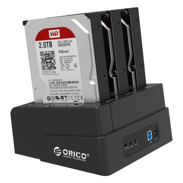 ORICO 6638US3-C 3-fach USB 3.0 Typ B zu SATA Externe Festplattenbox Aufbewahrungskoffer Festplatten-Dockingstation / Duplikator für 2,5 Zoll / 3,5 Zoll SATA HDD / SSD – Bild 3