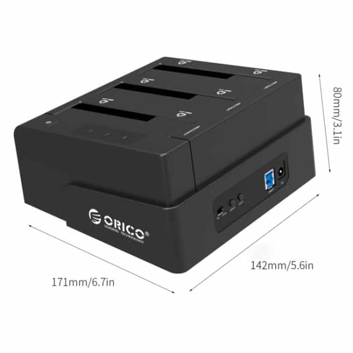 ORICO 6638US3-C 3-fach USB 3.0 Typ B zu SATA Externe Festplattenbox Aufbewahrungskoffer Festplatten-Dockingstation / Duplikator für 2,5 Zoll / 3,5 Zoll SATA HDD / SSD – Bild 5