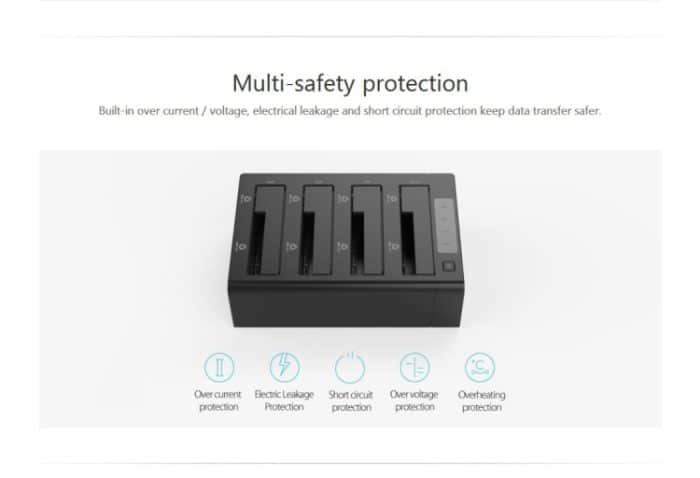 ORICO 6648US3-C-V1 4-fach USB 3.0 Typ B zu SATA Externe Festplattenbox Aufbewahrungskoffer Festplatten-Dockingstation / Duplikator für 2,5 Zoll / 3,5 Zoll SATA HDD / SSD – Bild 14