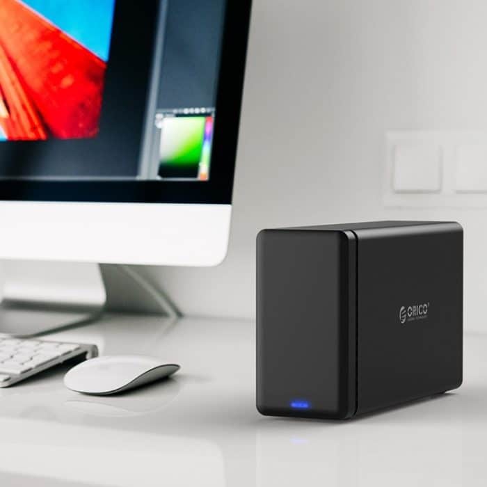 ORICO NS200-C3 USB-C / Typ C 3.1 bis SATA mit 2 Einschüben Externe Festplattenbox Aufbewahrungsbox Festplatten-Dock für 3,5-Zoll-SATA-Festplatte, Unterstützung des UASP-Protokolls – Bild 1