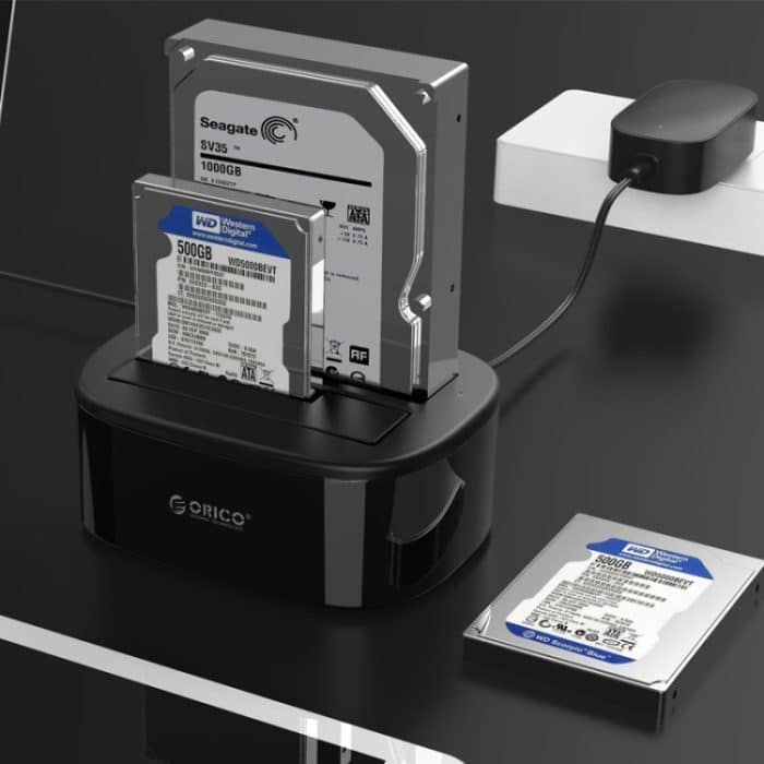 ORICO 6228US3-C 1 zu 1 Klon 2 Schacht USB 3.0 Typ B zu SATA Externer Speicher Festplatten-Dock für 2,5 Zoll / 3,5 Zoll SATA HDD / SSD – Bild 2
