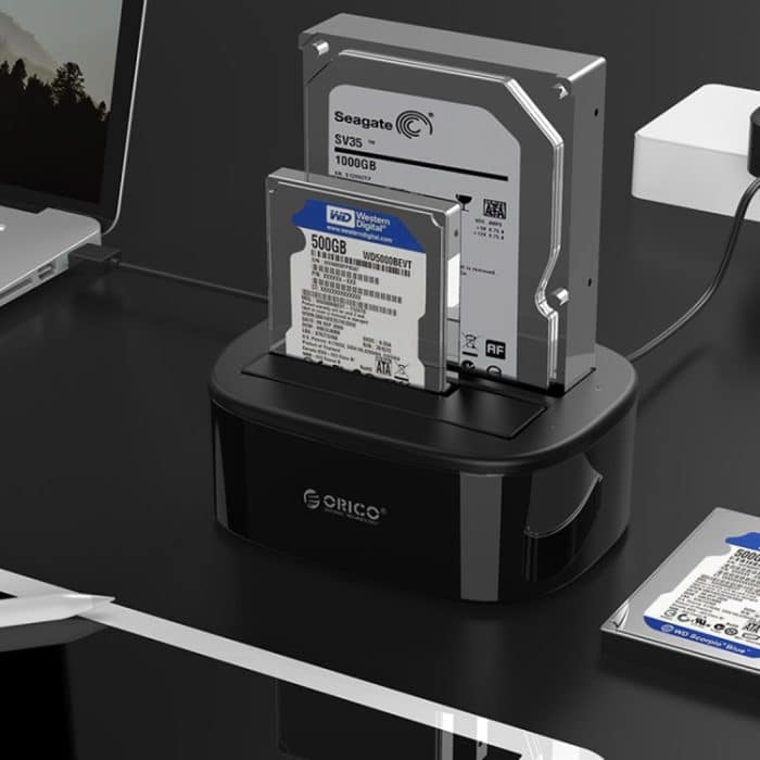 PC5940.jpg ORICO 6228US3 2,5 / 3,5-Zoll-SATA-Festplatte / SSD 2-fach USB 3.0-Festplatten-Dock – Bild 1