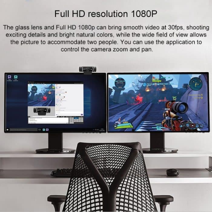 Logitech C922 HD 1080P Autofokus-Webcam mit 2 omnidirektionalen Mikrofonen – Bild 6