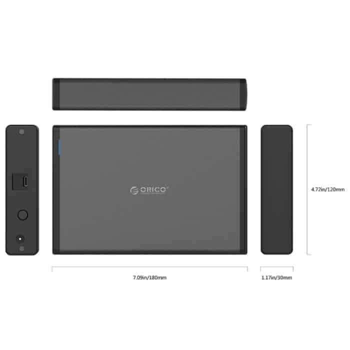 ORICO 7688C3 8 TB 3,5-Zoll-USB-C / Typ-C-Festplattengehäuse mit abnehmbarer Basis, Kabellänge: 1 m – Bild 4