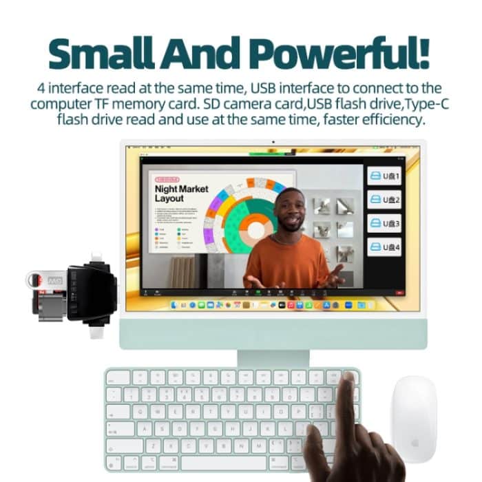 7-in-1-Kartenleser USB + Typ-C + 8-polig + TF-Karte + SD-Karte + Kopfhöreradapter – Bild 7