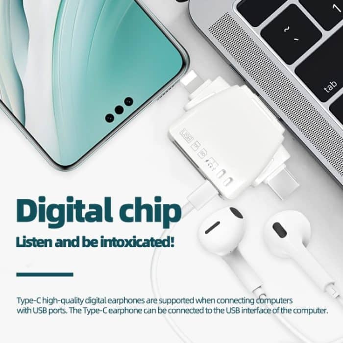 7-in-1-Kartenleser USB + Typ-C + 8-polig + TF-Karte + SD-Karte + Kopfhöreradapter – Bild 8