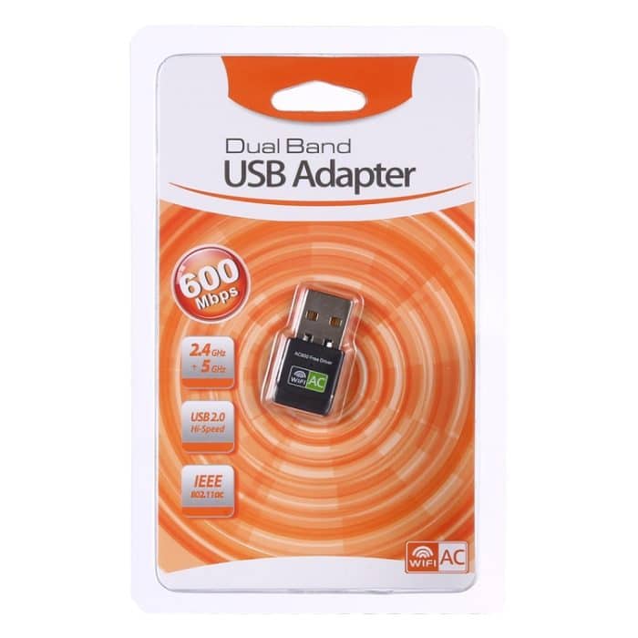AC600Mbps 2,4 GHz & 5 GHz Dualband USB 2.0 WiFi Free Drive Adapter Externe Netzwerkkarte – Bild 6