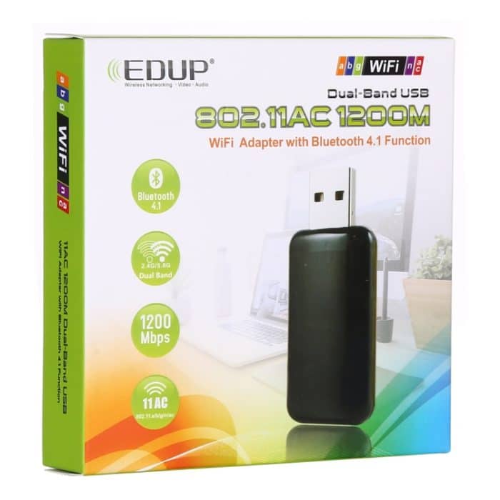 EDUP EP-AC1681 2 in 1 AC1200 Mbit / s 2,4 GHz & 5,8 GHz Dualband-USB-WLAN-Adapter Externe Netzwerkkarte mit Bluetooth 4.1-Funktion – Bild 6