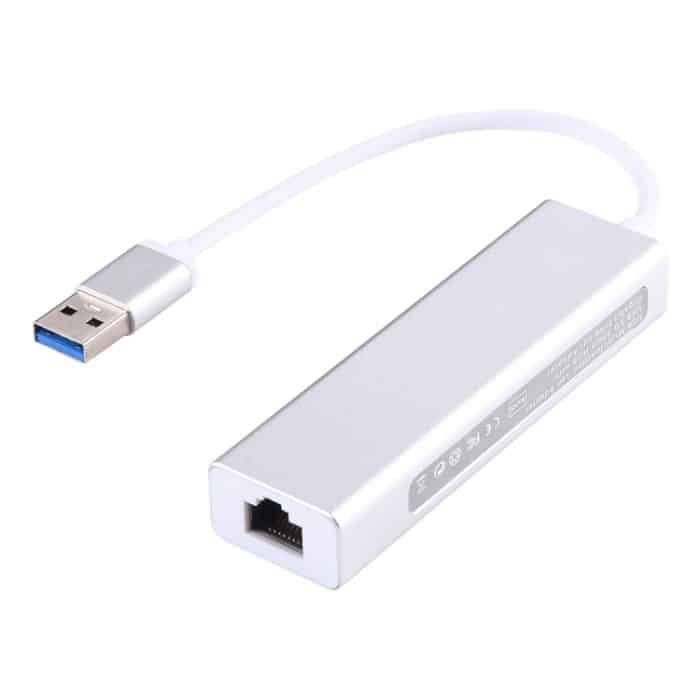 Aluminium Shell 3 USB3.0-Anschlüsse HUB + USB3.0 Gigabit-Ethernet-Adapter – Bild 3