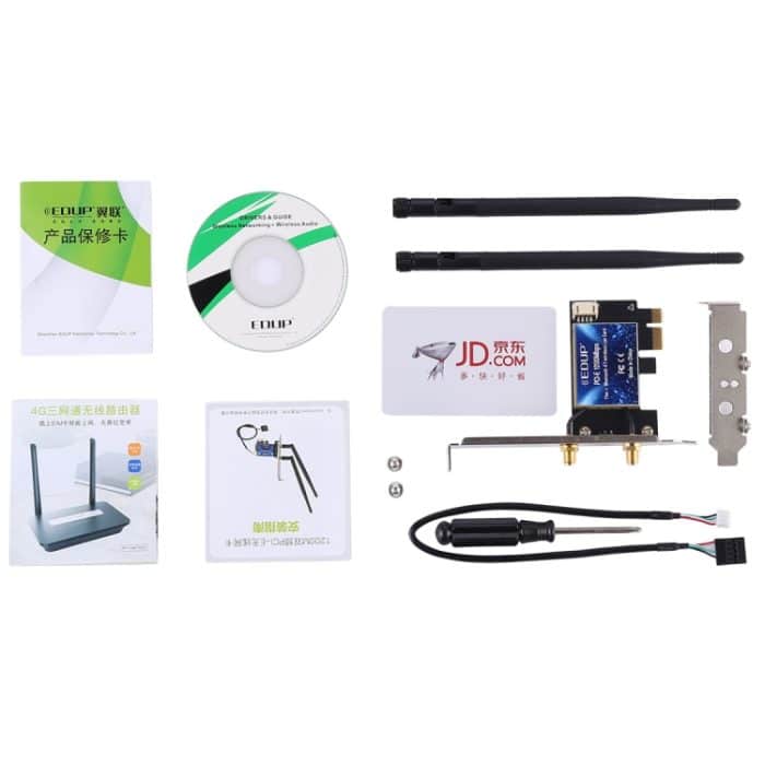EDUP EP-9620 2 in 1 AC1200 Mbit / s 2,4 GHz & 5,8 GHz Dualband PCI-E 2 Antenne WiFi Adapter Externe Netzwerkkarte + Bluetooth – Bild 5