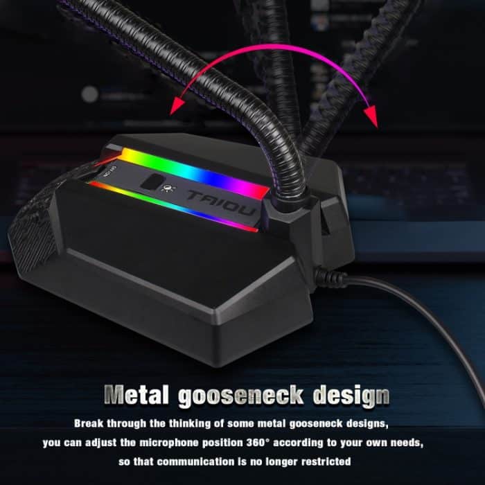 HXSJ TSP202 RGB-Beleuchtung Biegbares USB-Voice-Chat-Videokonferenzmikrofon – Bild 10