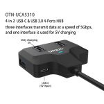 Onten OTN-UCA2310 4 in 2 USB-C / Typ-C + USB3.0 4-Ports HUB-Dockingstation – Bild 5