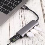 U-811 4 in 1 USB 3,0 bis 3 USB 3.0 + USB-C / Typ-C-Anschlüsse Hub-Dockingstation – Bild 7