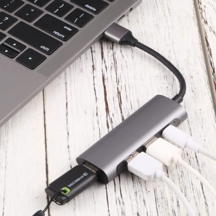 U-811 4 in 1 USB 3,0 bis 3 USB 3.0 + USB-C / Typ-C-Anschlüsse Hub-Dockingstation – Bild 7