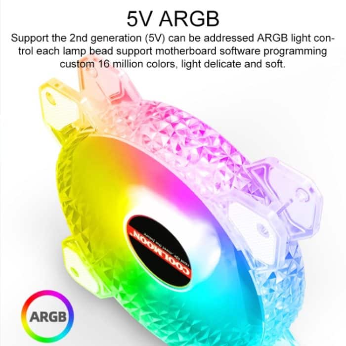 COOLMOON RGB-Lüfter, 120 mm PWM 6PIN S1 ARGB-Lüfter – Bild 4