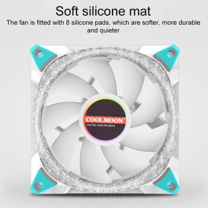 COOLMOON AS2 PWM-gesteuerter Lüfter, 12 cm Dual-Apertur-Computer-Wasserkühlung, ARGB-Gehäuselüfter, CM-AS2 – Bild 2