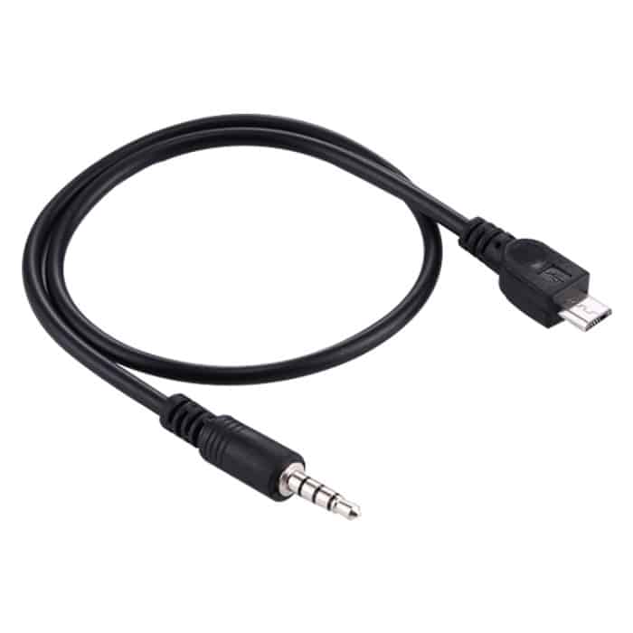 3,5-mm-Stecker auf Micro-USB-Stecker, Audio-AUX-Kabel, Länge: ca. 40 cm, Micro USB 40cm – Bild 2