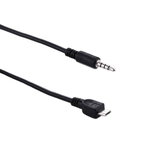 3,5-mm-Stecker auf Micro-USB-Stecker, Audio-AUX-Kabel, Länge: ca. 40 cm, Micro USB 40cm – Bild 3