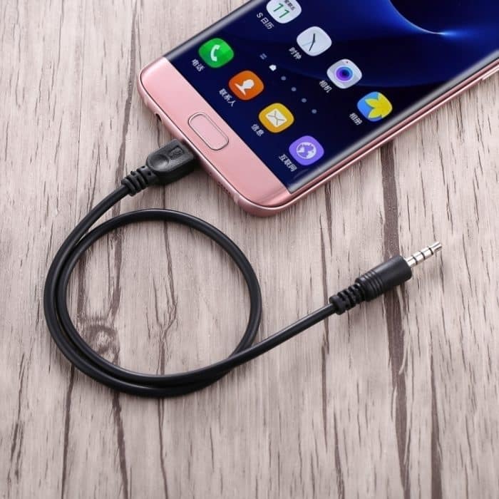 3,5-mm-Stecker auf Micro-USB-Stecker, Audio-AUX-Kabel, Länge: ca. 40 cm, Micro USB 40cm – Bild 5