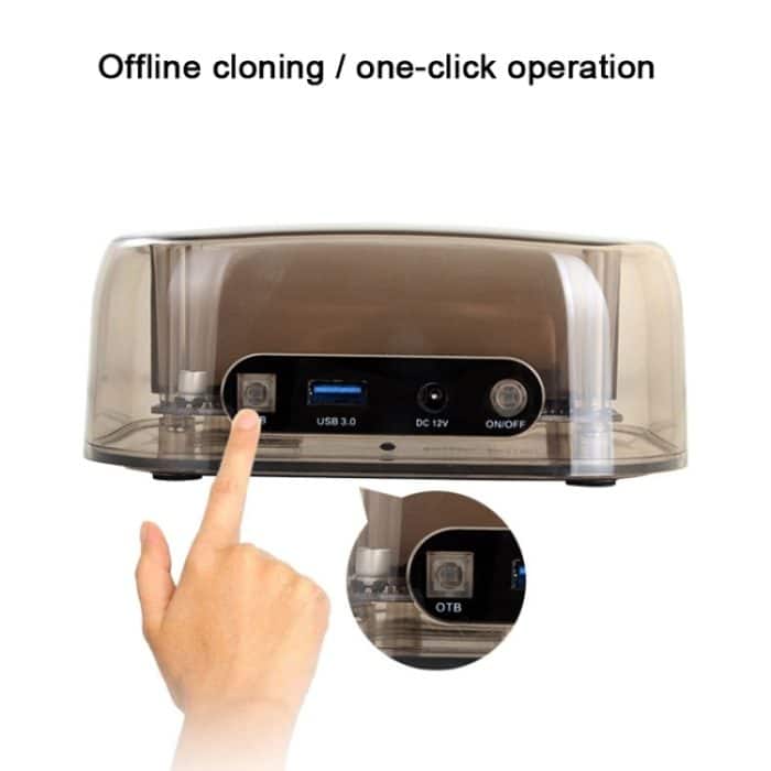 2,5 / 3,5-Zoll-USB3.0-Dual-SATA-Festplattengehäuse mit HUB- und OTB-Funktion, maximale Unterstützungskapazität: 16 TB – Bild 12