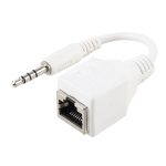 CAT5 RJ45-Buchse mit 3,5 mm 4-poligem Stecker Audio-Ethernet-LAN-Netzwerkadapter, Gesamtlänge: ca. 13 cm
