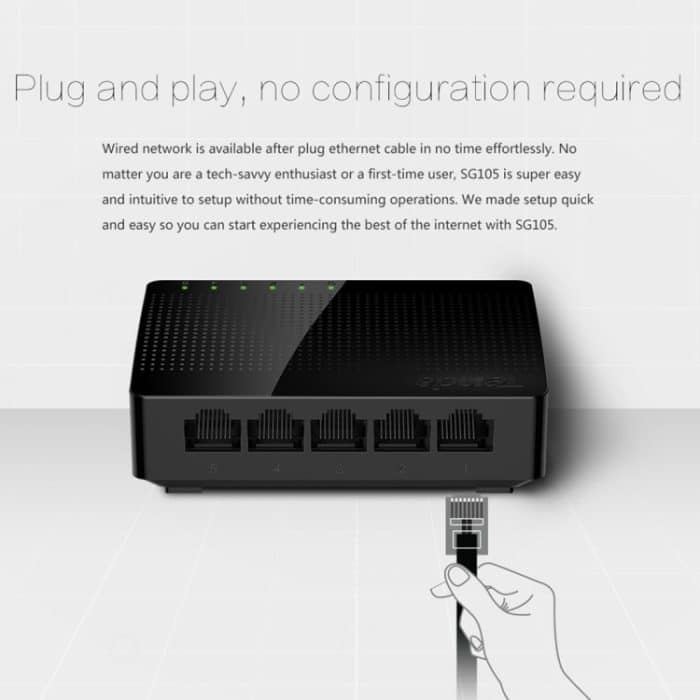 Tenda SG105 Mini 5 Ports 1000 Mpbs Schneller Gigabit-Ethernet-Netzwerk-Switch LAN HUB – Bild 7