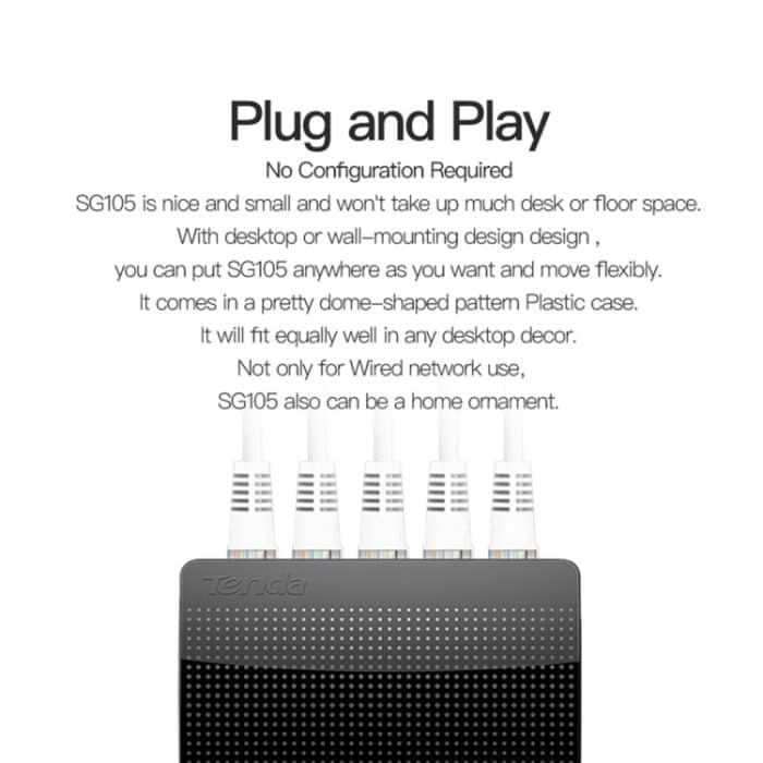 Tenda SG105 Mini 5 Ports 1000 Mpbs Schneller Gigabit-Ethernet-Netzwerk-Switch LAN HUB – Bild 9
