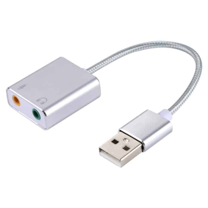 Externe USB-Virtual-7.1-Kanal-Soundkarte mit Aluminiumlegierungsgehäuse und 13-cm-Kabel für PC-Laptop, USB – Bild 2