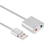 Externe USB-Virtual-7.1-Kanal-Soundkarte mit Aluminiumlegierungsgehäuse und 13-cm-Kabel für PC-Laptop, USB – Bild 3